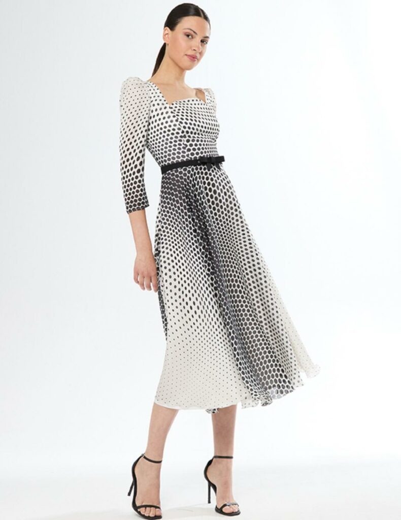 Vestido motas blanco-negro