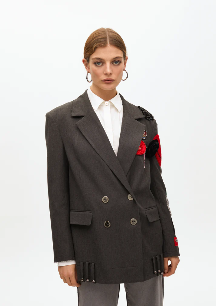 Blazer americana oversize parches