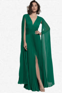 Vestido 9904 plisado mangas gaspe