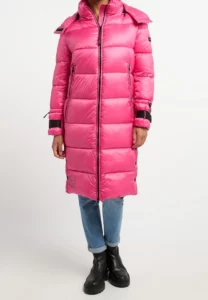 Abrigo de invierno rosa neón