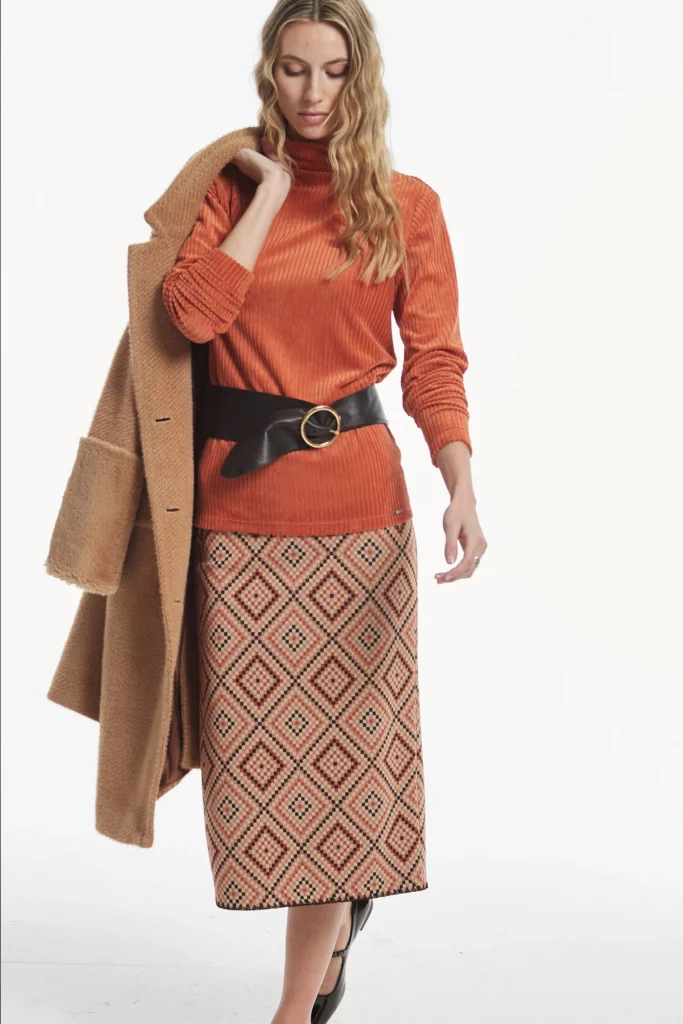 Falda Arden Jacquard Punto Geometrico