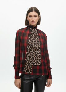 Camisa rojo/negro animal print