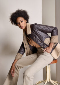 Parka combinada tricolor